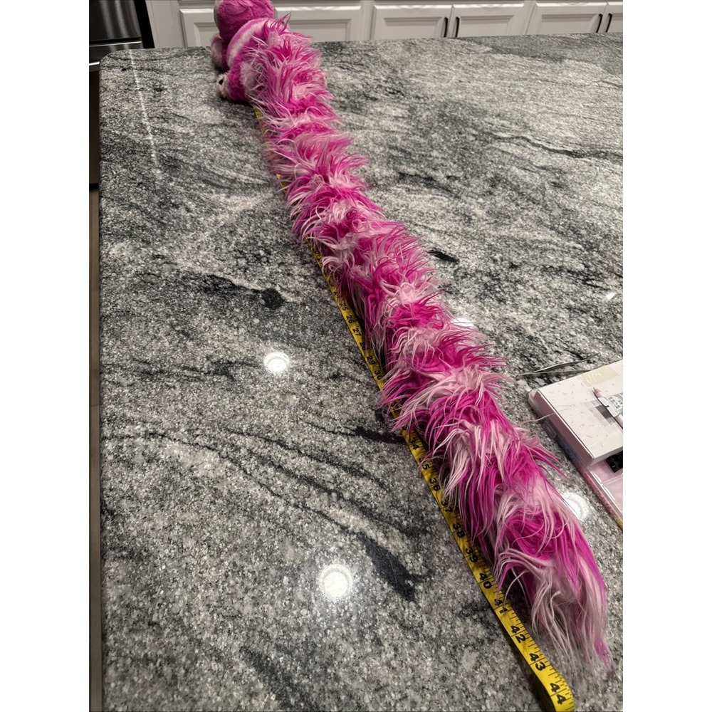 Disney Pink Cheshire Cat Plush Long Fluffy Boa Long 42" Tail Alice in Wonderland - Picture 7 of 7